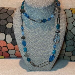 Elegant Blue Beaded Necklace